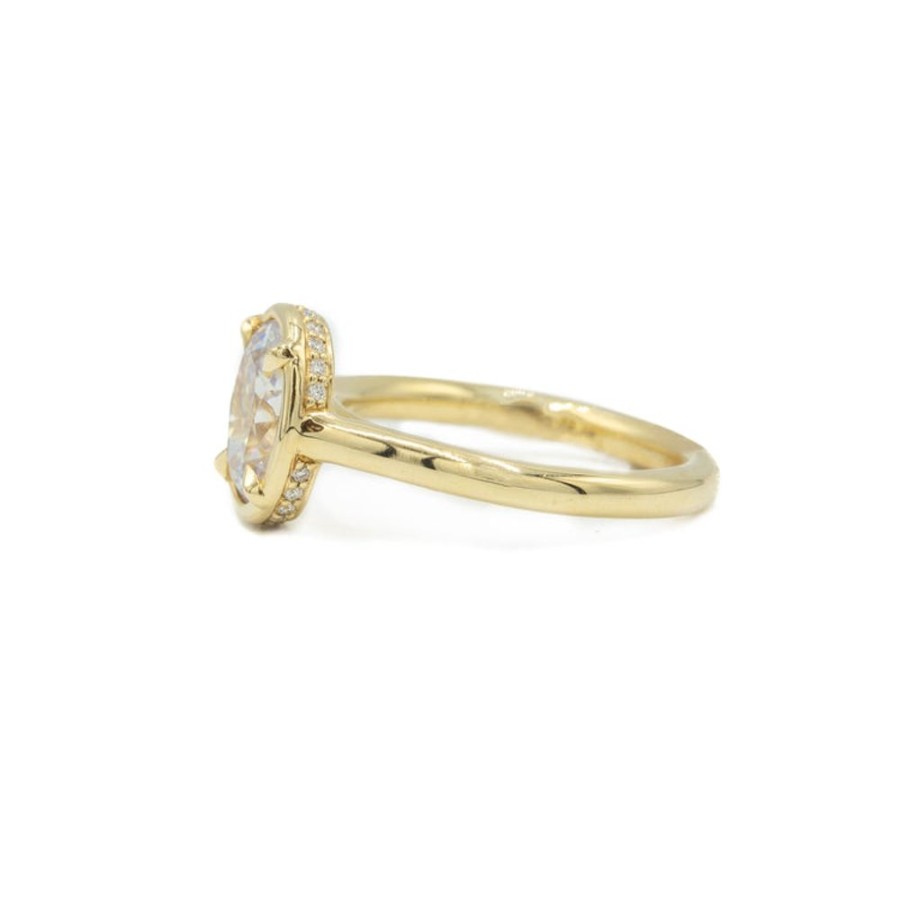 Classic Bridal Uneek | 14Ky Oval-Cut Hidden Halo Bezel Diamond Ring