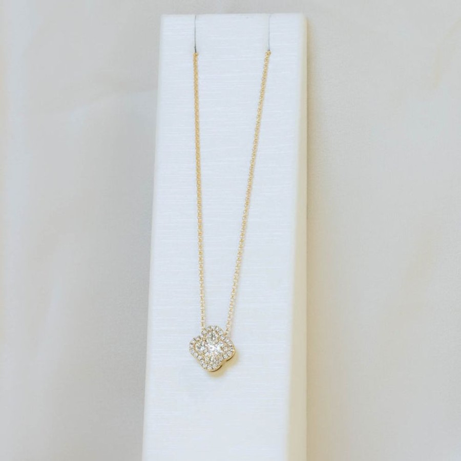 Jewelry Malka Diamonds | 14Ky Clover Diamond Pendant