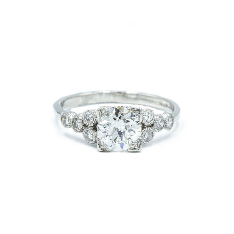 Vintage Collection Malka Diamonds | Vintage Platinum 1.04Ct Bubble Diamond Ring