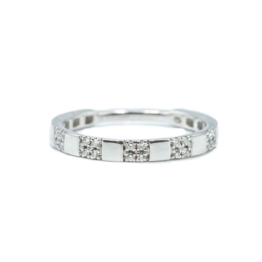 Stackable Rings Uneek | 14Kw Pave Square Station Diamond Band