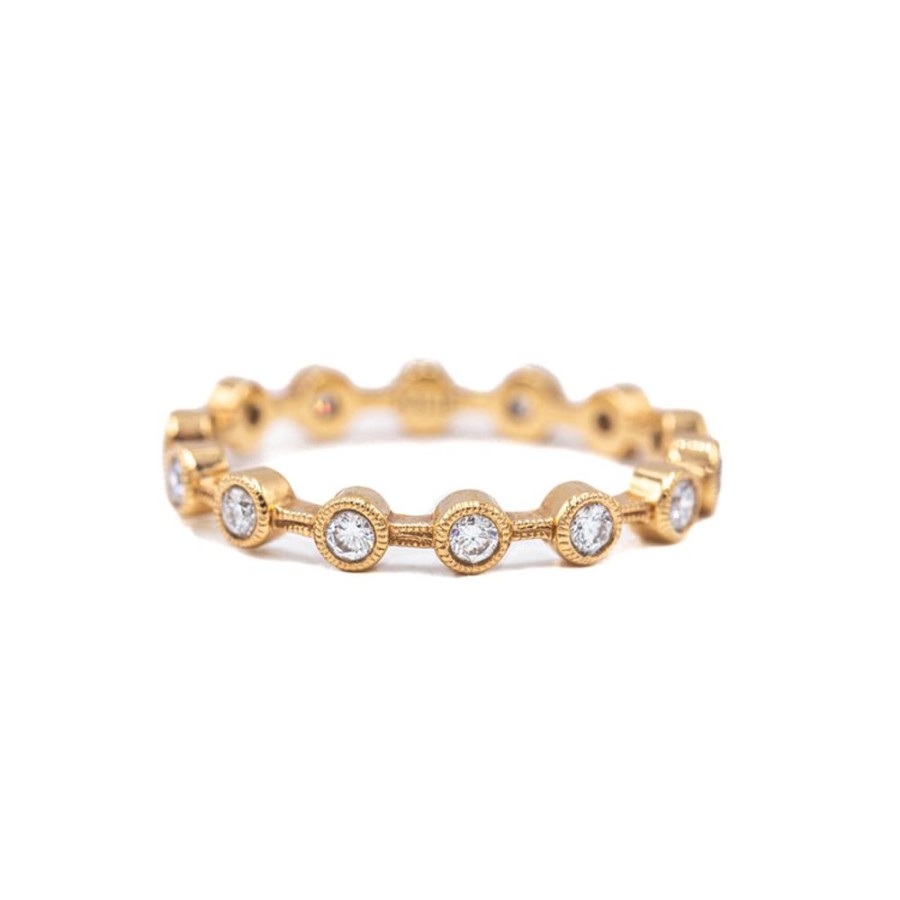 Stackable Rings Jolie Designs | Bezel-Set Diamond Stackable Wedding Band
