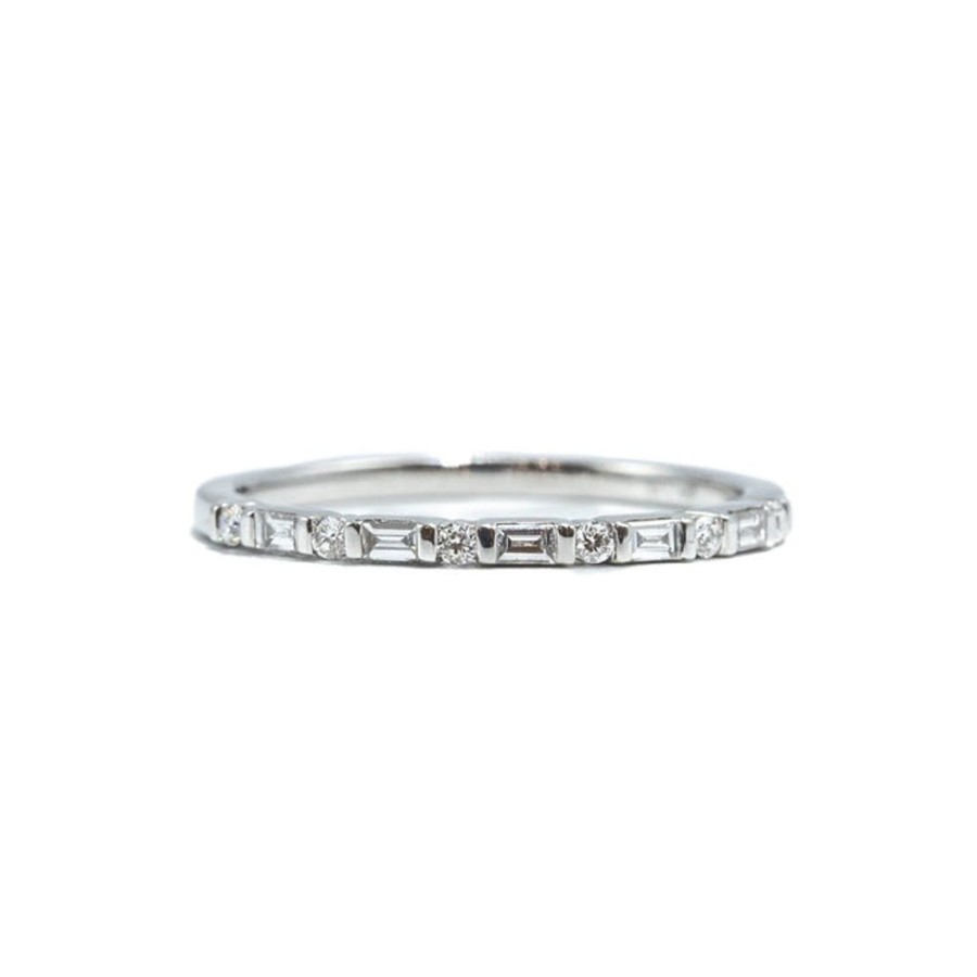 Stackable Rings Roman u0026 Jules | 14Kw Baguette & Round Diamond Band