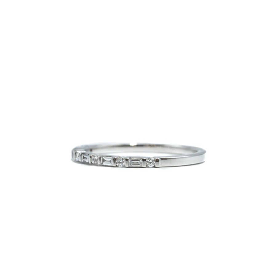 Stackable Rings Roman u0026 Jules | 14Kw Baguette & Round Diamond Band
