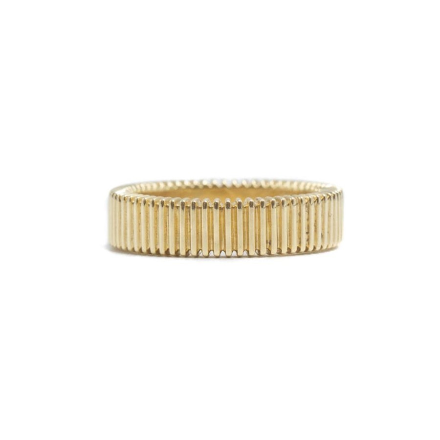 Stackable Rings Malka Diamonds | 14Ky Custom Ribbed Band