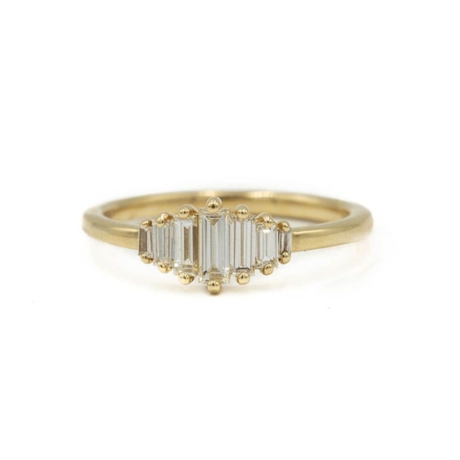 Alternative & Unique Malka Diamonds | .50Ctw Stepped Baguette 7-Stone Diamond Ring