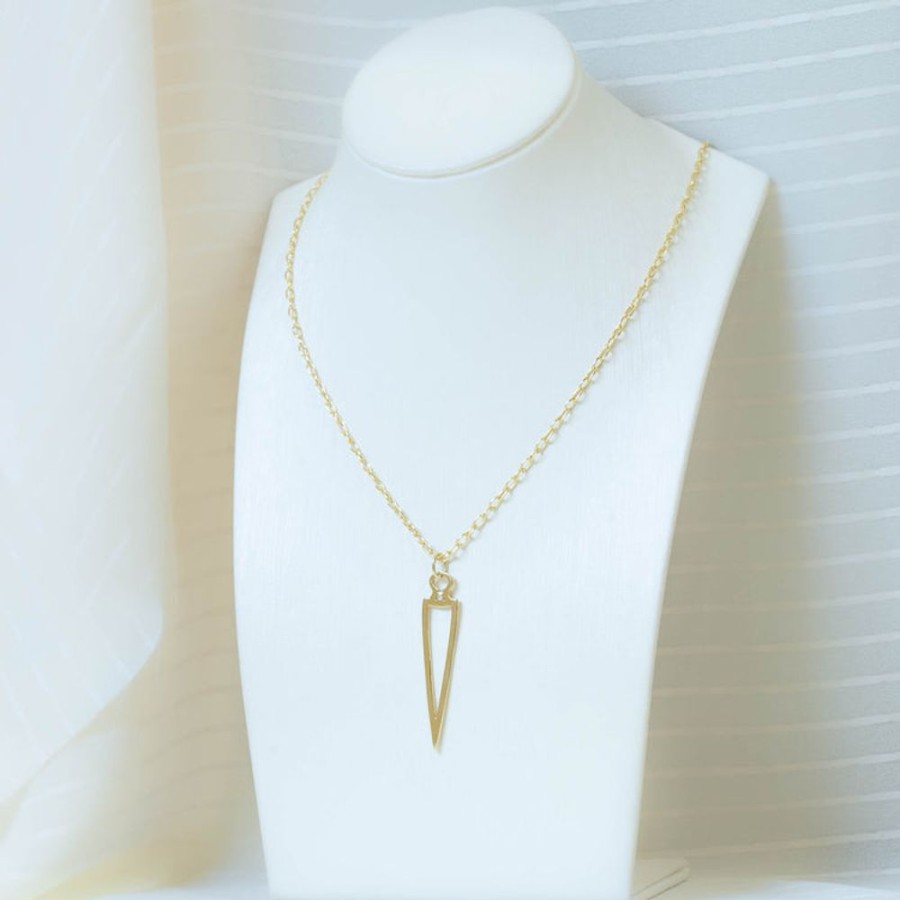 Jewelry Malka Diamonds | 14Ky Spear Pendant With Oval Link Chain