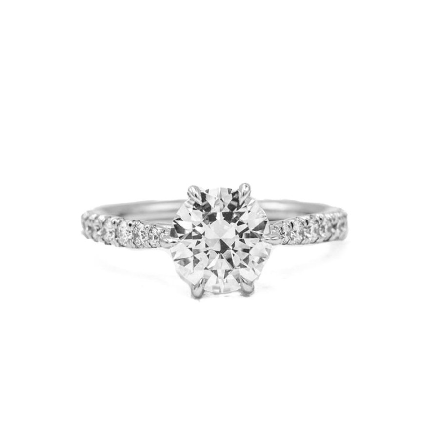 Classic Bridal Malka Diamonds | Platinum 6-Prong French Set Cathedral