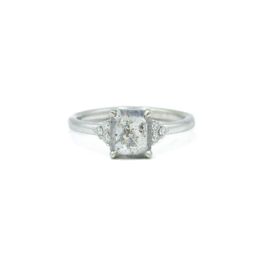 Alternative & Unique Malka Diamonds | 1.00Ct "Maya" Emerald-Cut Salt & Pepper Diamonds Ring