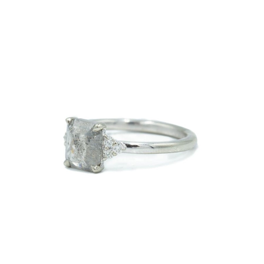 Alternative & Unique Malka Diamonds | 1.00Ct "Maya" Emerald-Cut Salt & Pepper Diamonds Ring