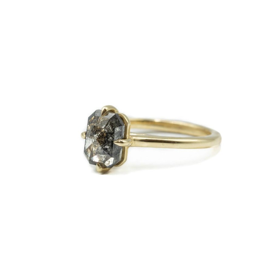 Alternative & Unique Malka Diamonds | 1.98Ct Emerald-Cut Salt & Pepper Diamond Ring