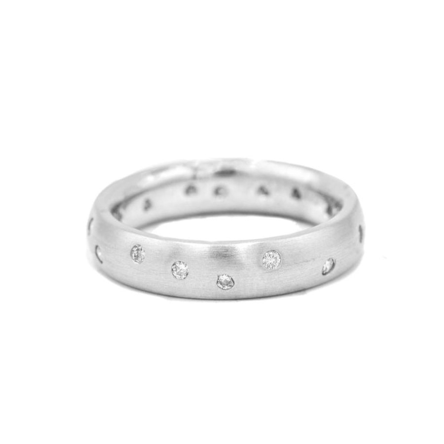 Stackable Rings Malka Diamonds | 14Kw Scatter Flush Diamond Band