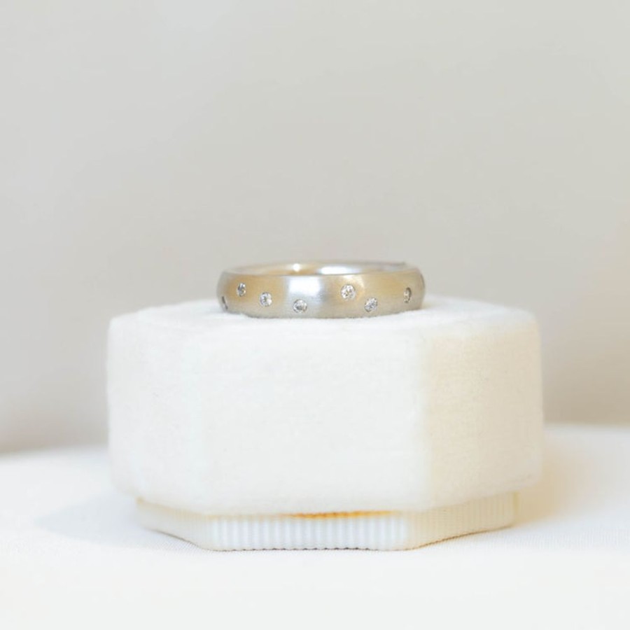 Stackable Rings Malka Diamonds | 14Kw Scatter Flush Diamond Band