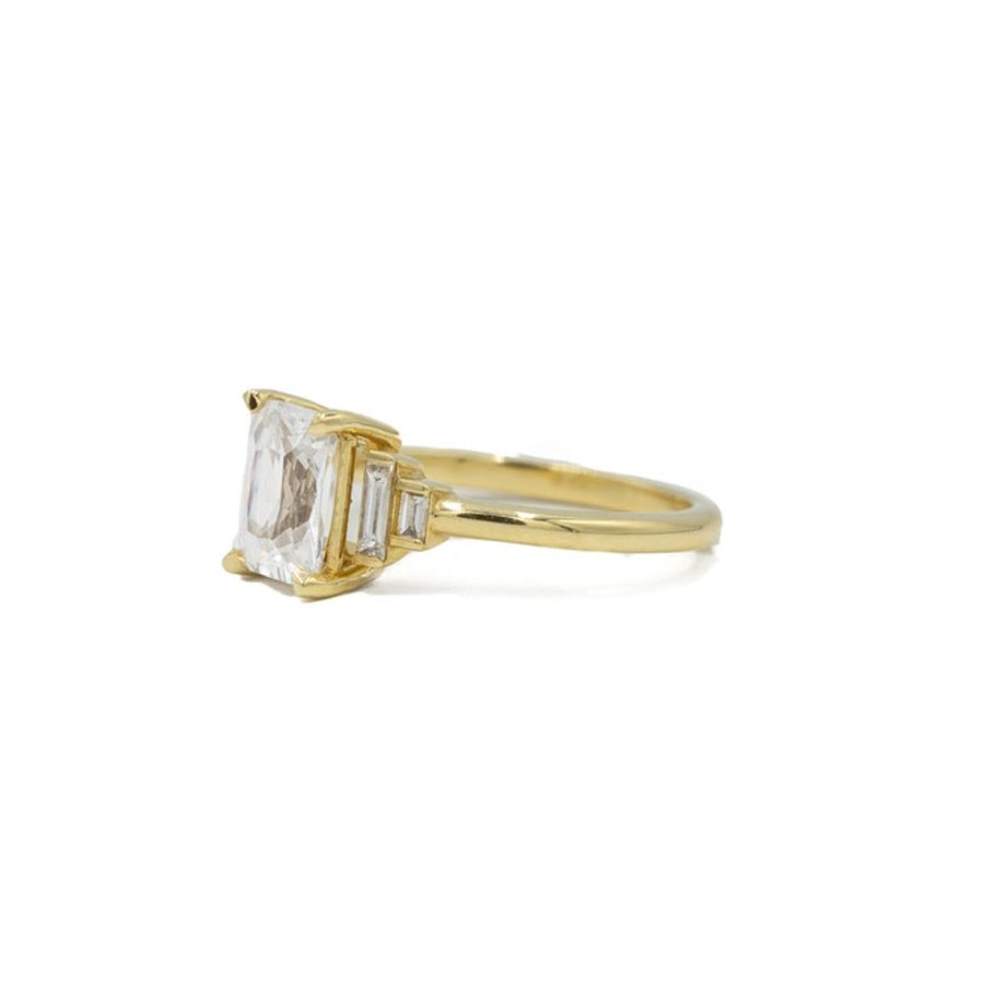 Vintage Collection Malka Diamonds | 14Ky 5-Stone Emerald & Baguette Diamond Ring