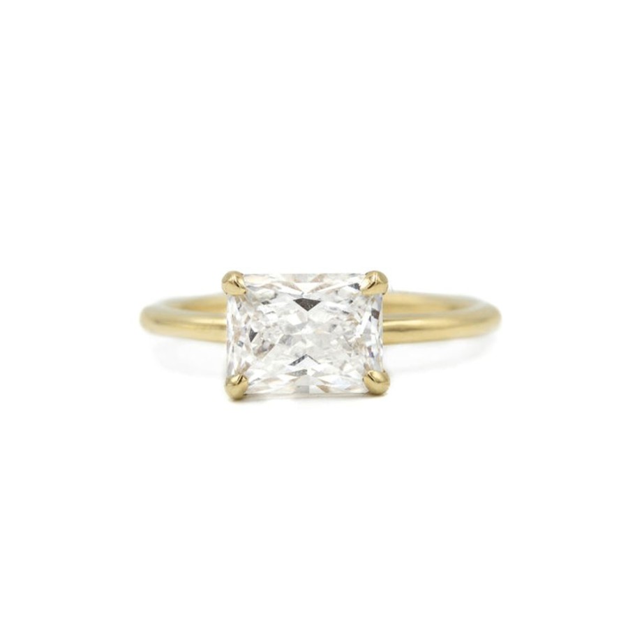 Classic Bridal Malka Diamonds | 14Ky Radiant-Cut East-West Solitaire Ring