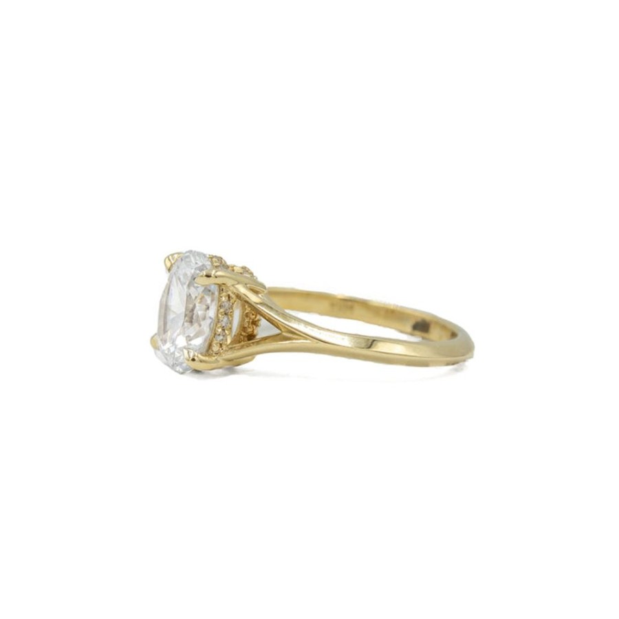 Classic Bridal Stuller | 14Ky Oval Split-Shank Double Hidden Halo Diamond Ring