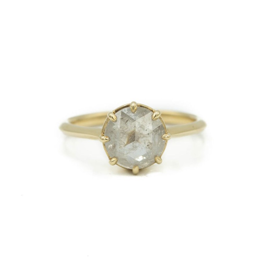 Alternative & Unique Malka Diamonds | 1.99Ct Salt & Pepper Round Diamond Crown Ring
