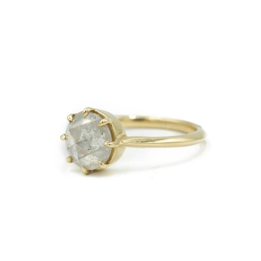 Alternative & Unique Malka Diamonds | 1.99Ct Salt & Pepper Round Diamond Crown Ring