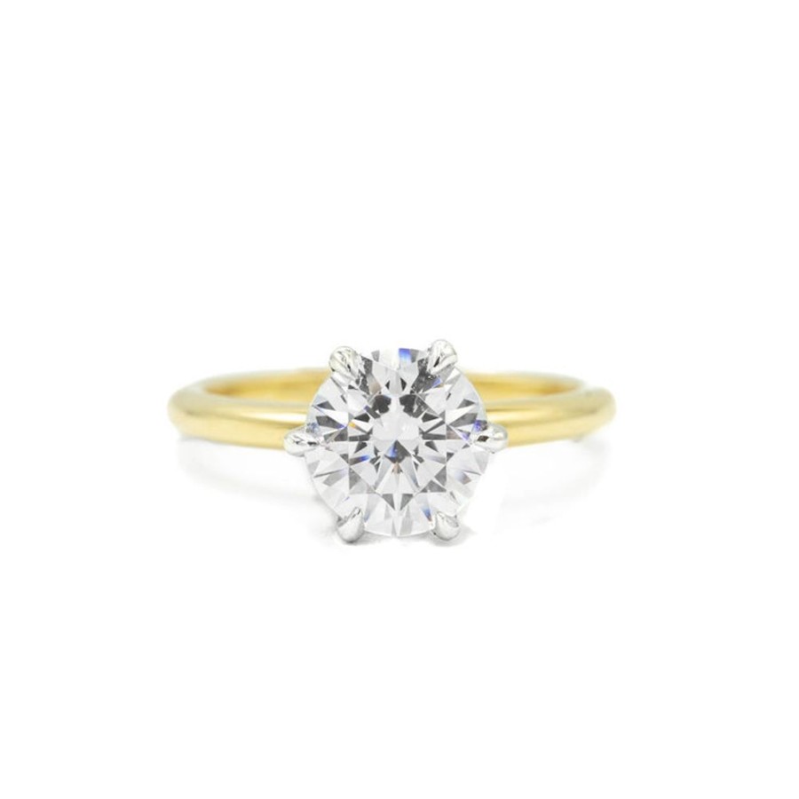 Classic Bridal Malka Diamonds | 14K Yellow Gold 6-Prong Solitaire