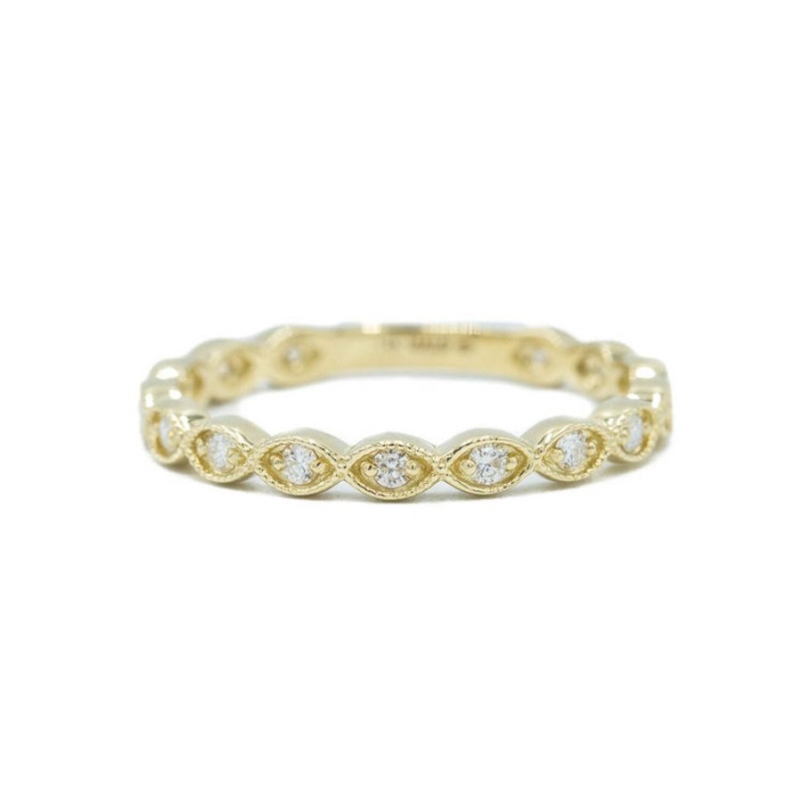 Stackable Rings malo | 14Ky Marquise Milligrain Diamond Band