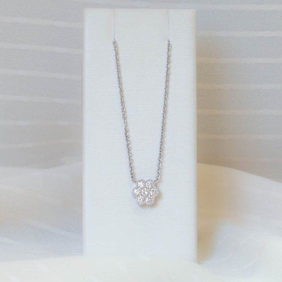 Jewelry Malka Diamonds | 14Kw Clover Diamond Pendant