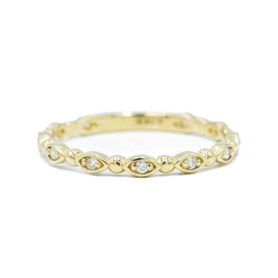 Stackable Rings malo | 14Ky Marquise Beaded Diamond Band