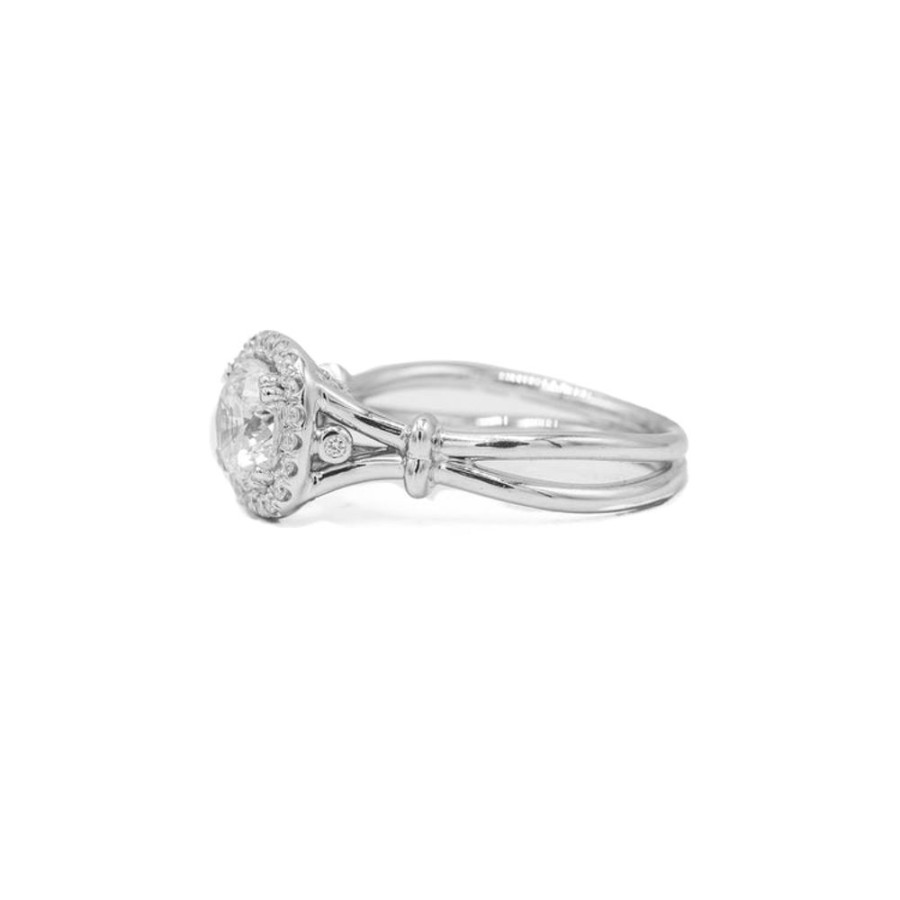 Classic Bridal Uneek | 14Kw Cushion Halo Split By Uneek Jewelry