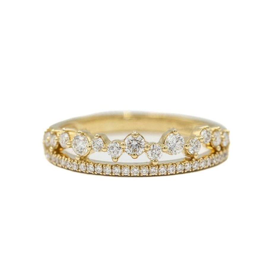 Stackable Rings Uneek | 14Ky Double Diamond Band By Uneek Jewelry