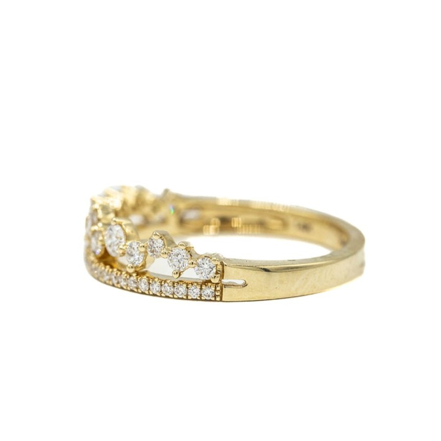 Stackable Rings Uneek | 14Ky Double Diamond Band By Uneek Jewelry