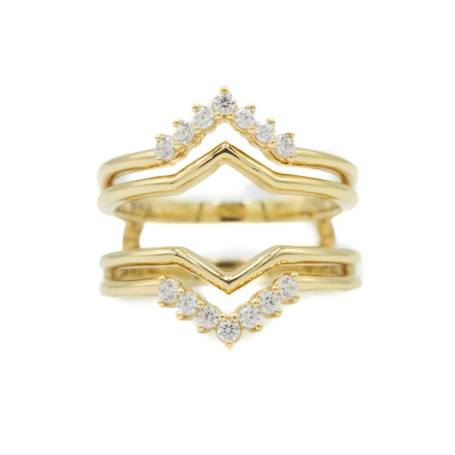 Stackable Rings Stuller | 14Ky Diamond Double Chevron Guard Band