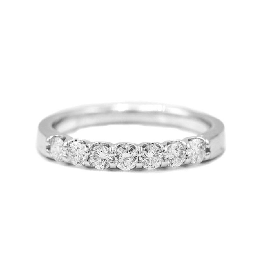 Stackable Rings Roman u0026 Jules | Platinum .50Ctw Scoop-Cup Diamond Band