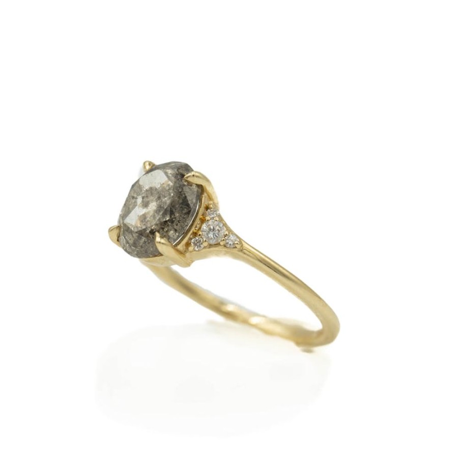 Alternative & Unique Malka Diamonds | 2.13Ct Oval-Cut Sat & Pepper Taper Diamond Ring