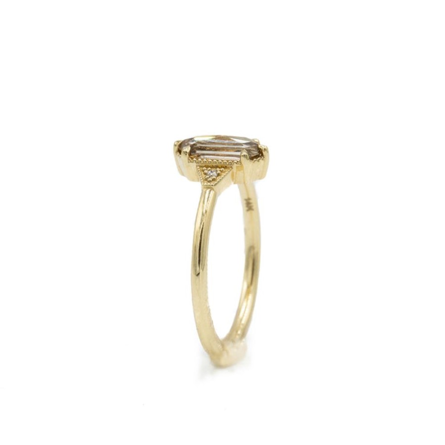Alternative & Unique Malka Diamonds | .69Ct Hex-Shaped Champagne Diamond Ring