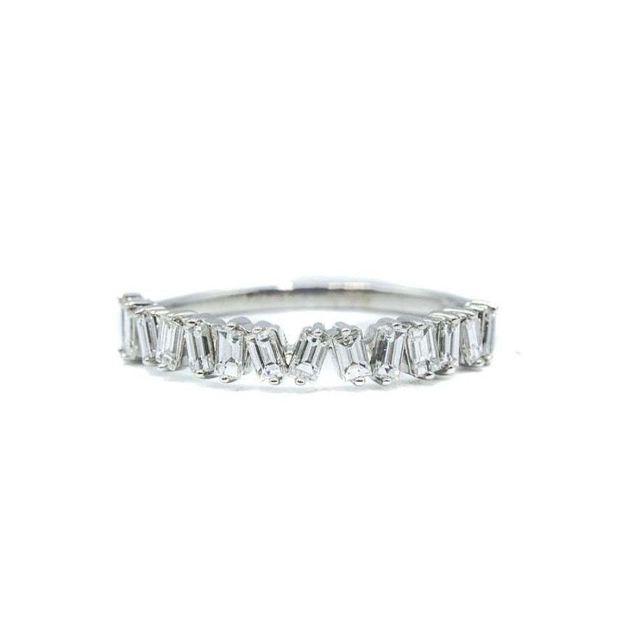 Stackable Rings Malka Diamonds | 14Kw Scattered Baguette Diamond Band