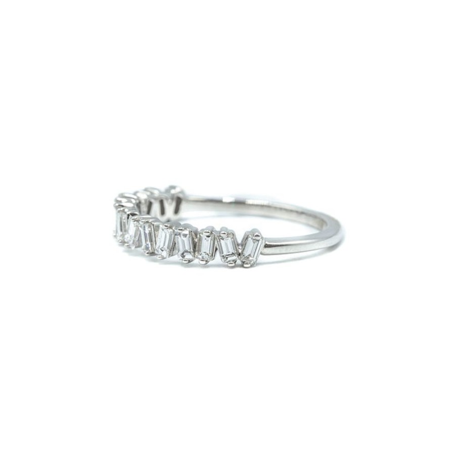 Stackable Rings Malka Diamonds | 14Kw Scattered Baguette Diamond Band