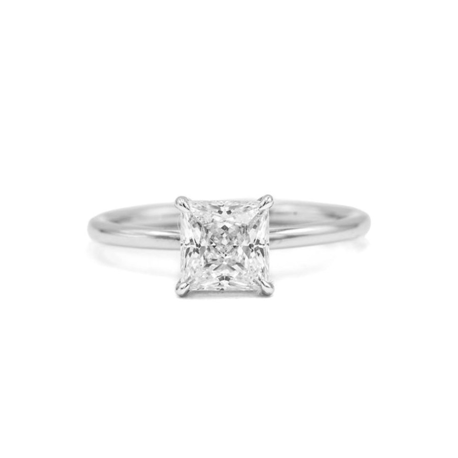 Classic Bridal Malka Diamonds | 14Kw Princess-Cut Diamond Solitaire Ring