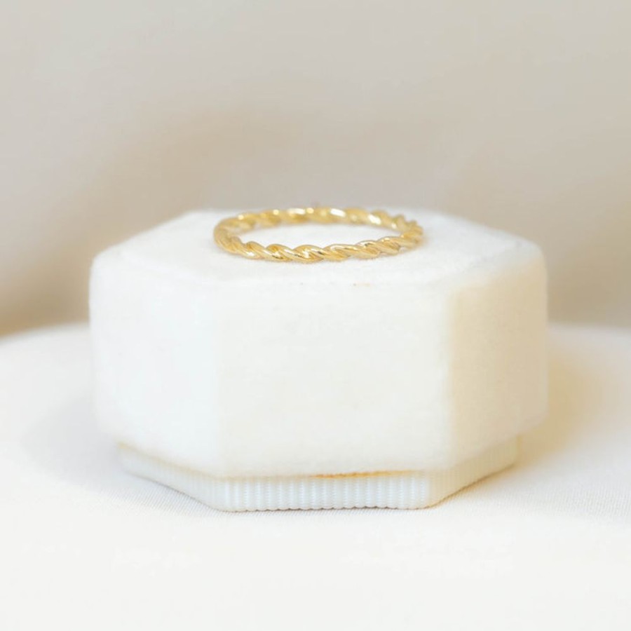 Stackable Rings Malka Diamonds | 14Kt Twist Gold Band