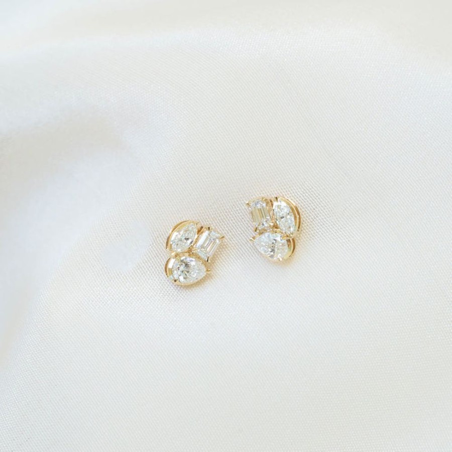 Jewelry Uneek | 14Ky Multi-Diamond Stud Earrings