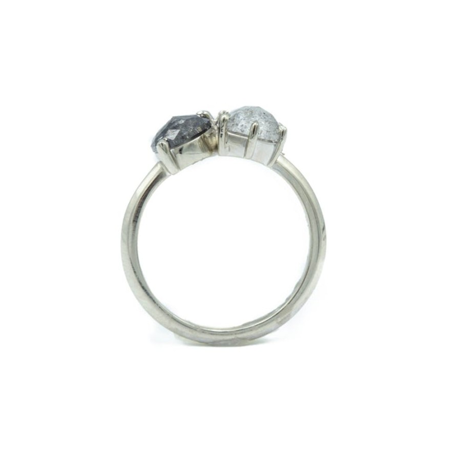 Alternative & Unique Malka Diamonds | .87Ct Pear & .98Ct Hex-Shaped Toi Et Moi Diamond Ring