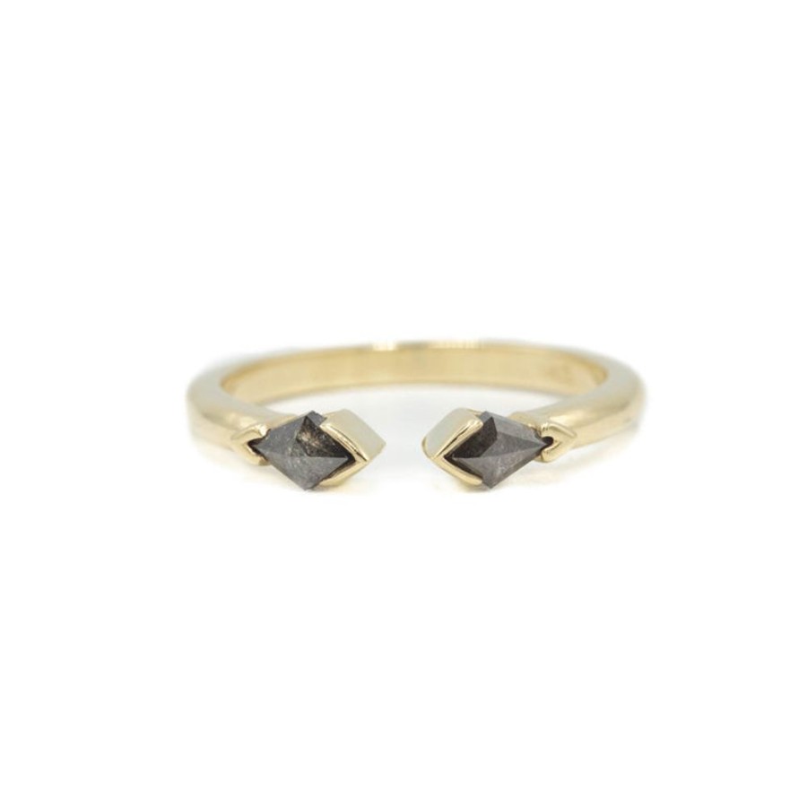 Stackable Rings Malka Diamonds | 14Ky Salt & Pepper Kite Cuff Band