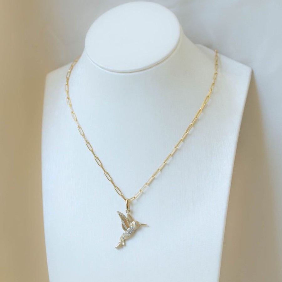 Jewelry Malka Diamonds | 14Ky Diamond Hummingbird Necklace