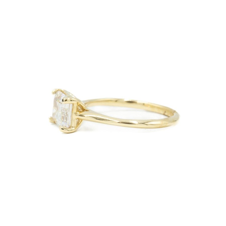 Classic Bridal Malka Diamonds | 14Ky Emerald-Cut East-West Cathedral Diamond Ring