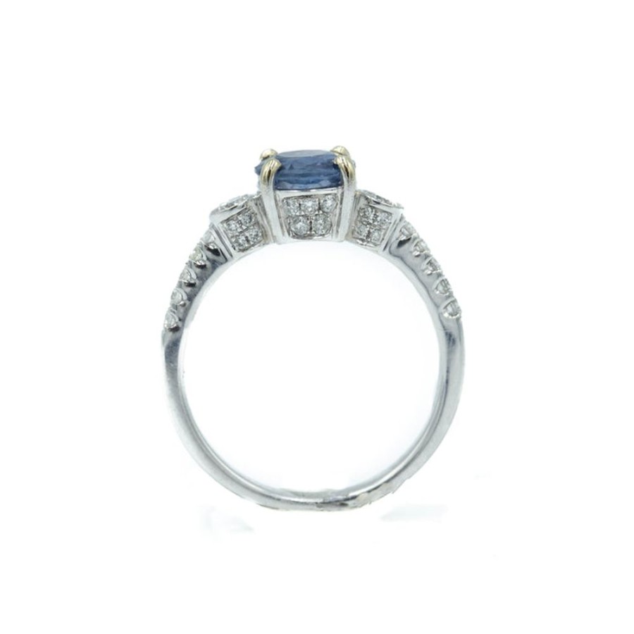 Alternative & Unique Malka Diamonds | 1.01Ct Sapphire & Diamond 3-Stone Ring