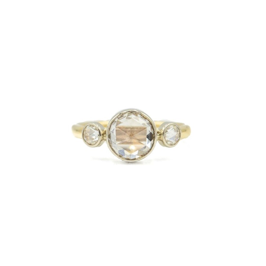 Alternative & Unique Malka Diamonds | 1.25Ct 3-Stone Rose-Cut Round Diamond Ring