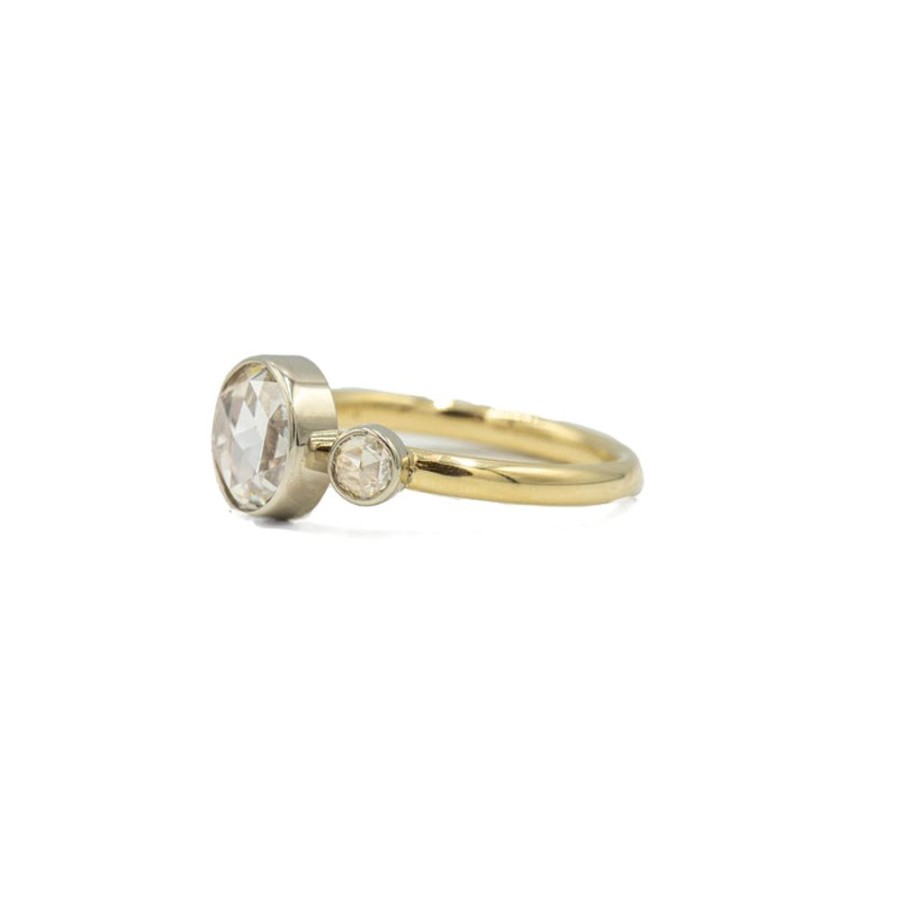 Alternative & Unique Malka Diamonds | 1.25Ct 3-Stone Rose-Cut Round Diamond Ring