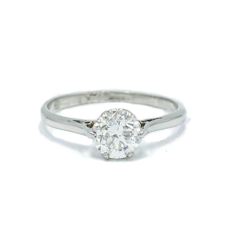 Vintage Collection Malka Diamonds | .77Ct Platinum Vintage Cathedral Diamond Ring