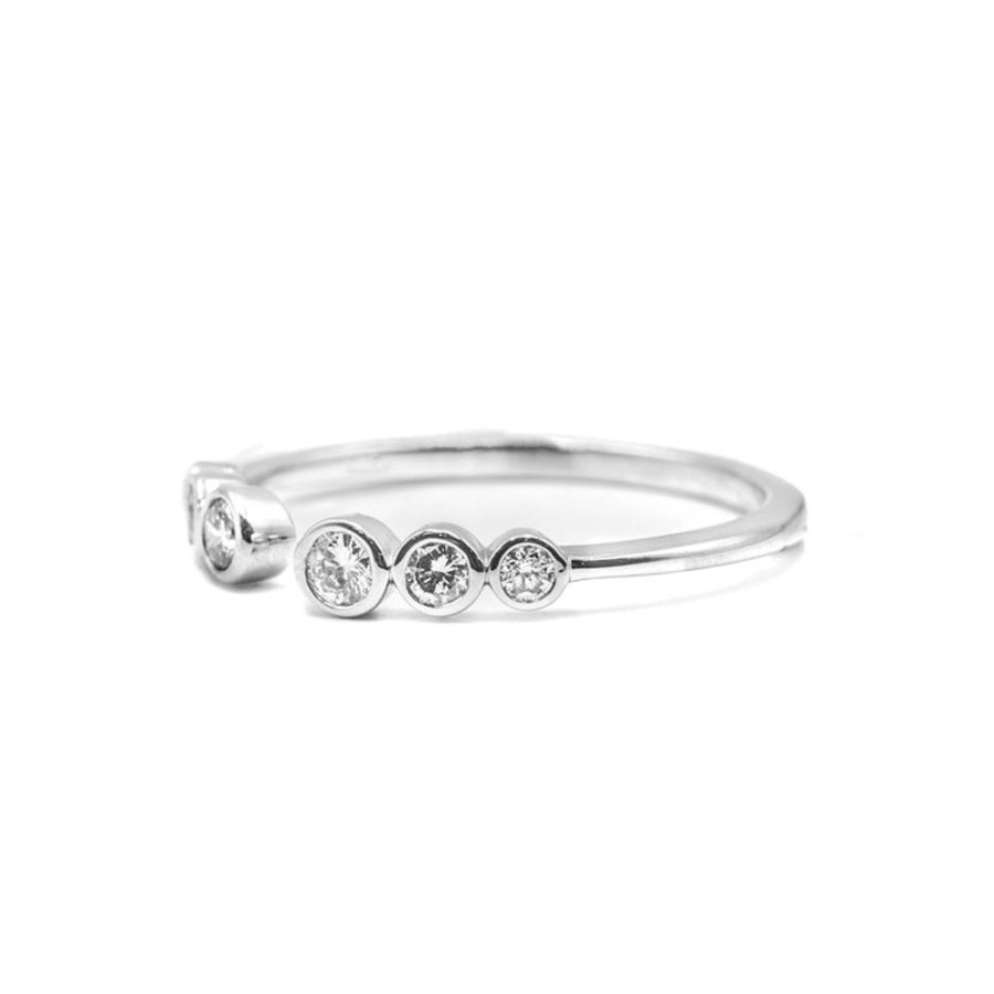 Stackable Rings Malka Diamonds | 14K Cuff Bezel Diamond Band