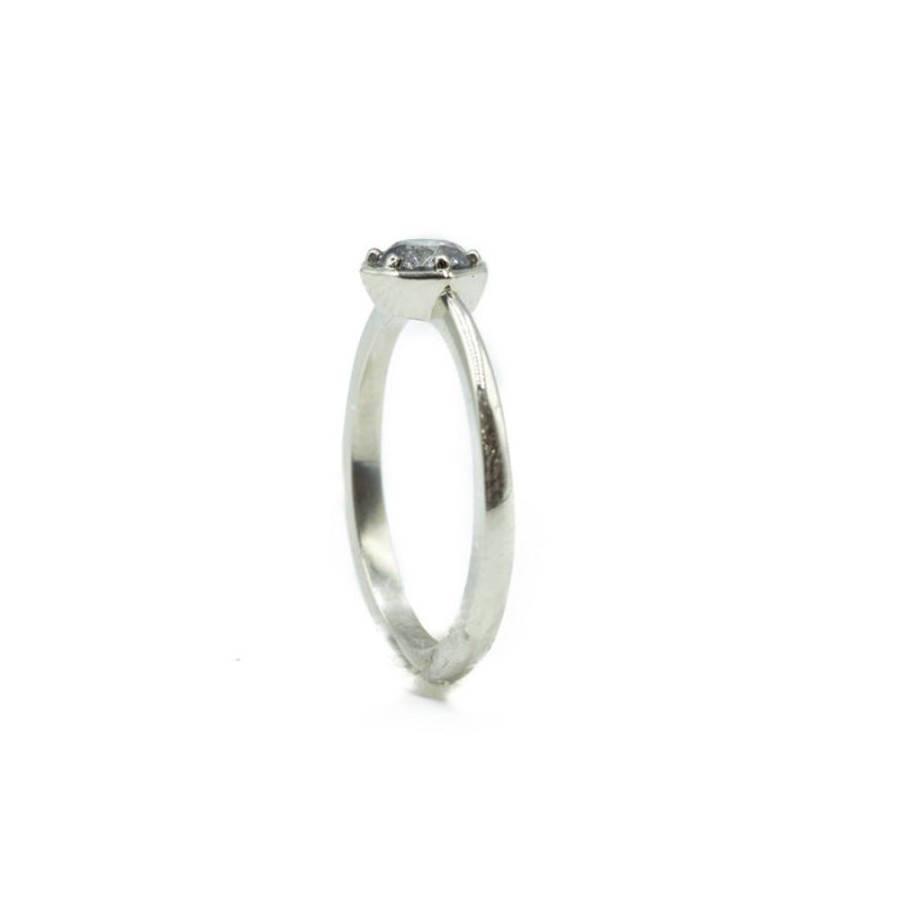 Alternative & Unique Malka Diamonds | .54Ct Salt & Pepper Octagonal Bezel Ring