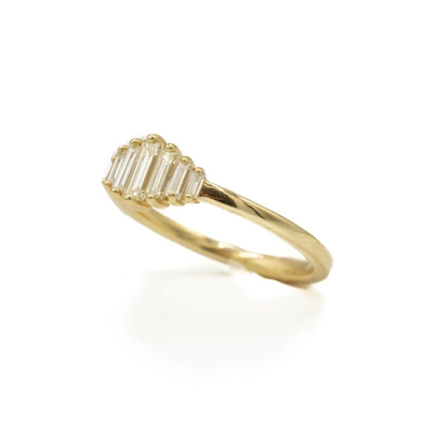 Stackable Rings Malka Diamonds | .50Ctw Stepped Baguette 7-Stone Diamond Ring