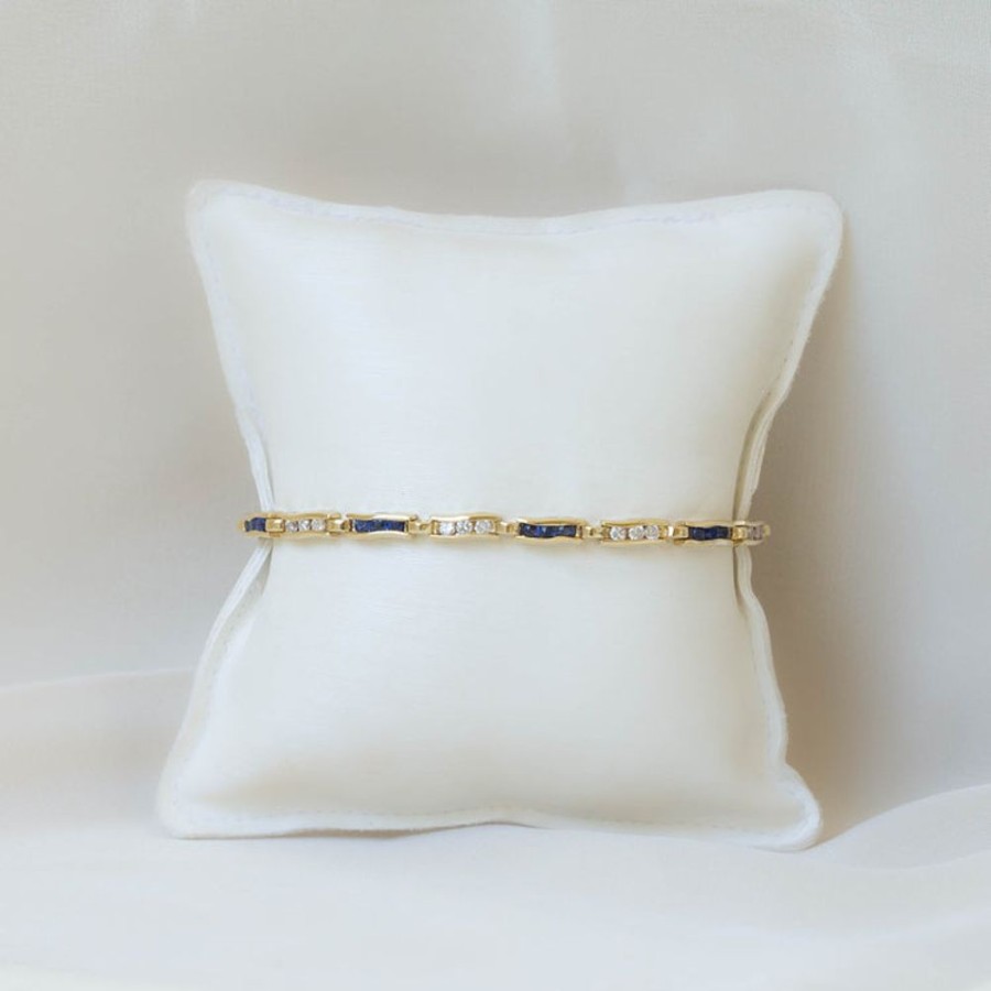 Jewelry Malka Diamonds | 14K Diamond & Sapphire Bracelet