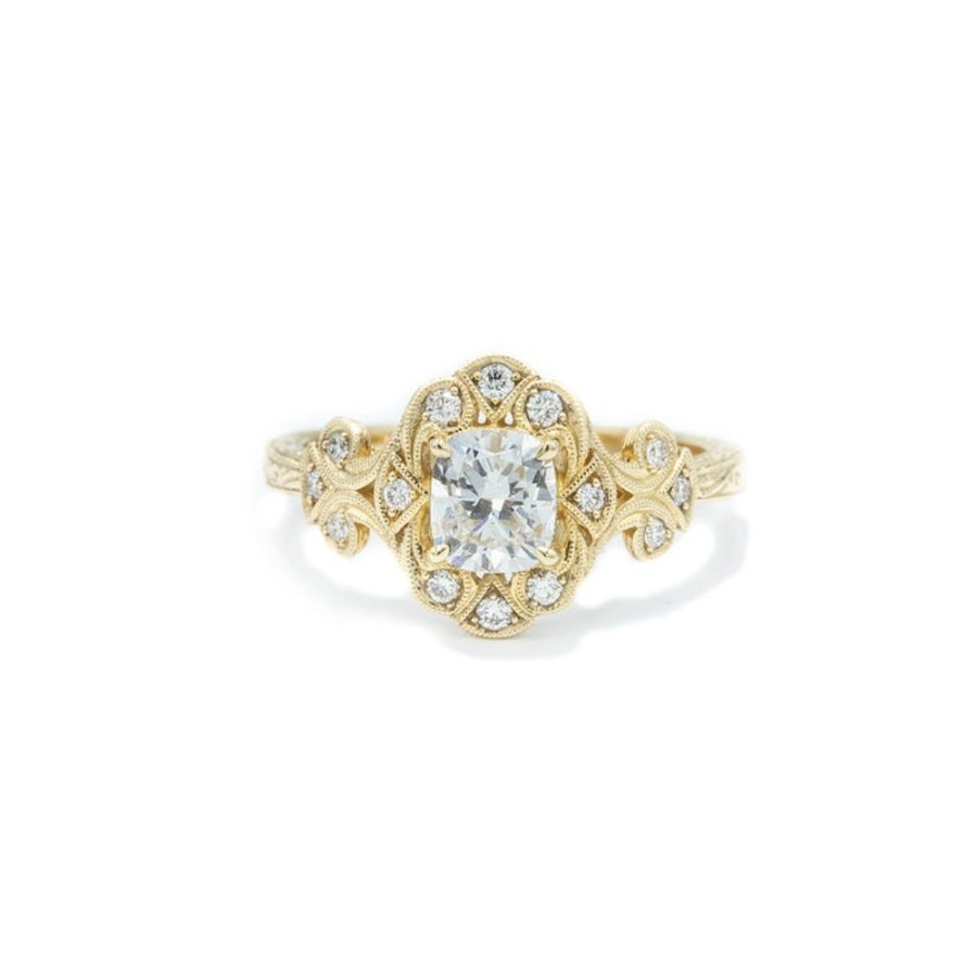 Vintage Collection Malka Diamonds | 14Ky Oval Vintage-Inspired Halo Ring